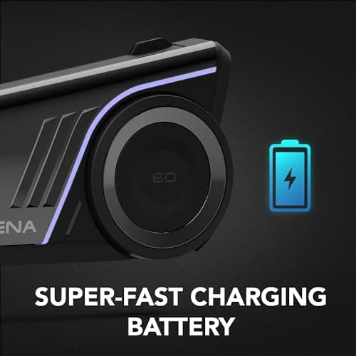 Sena 60S Motorcycle Communication Headset with Wave, Mesh, and Bluetooth Intercom, 2nd Generation Sound by Harman Kardon