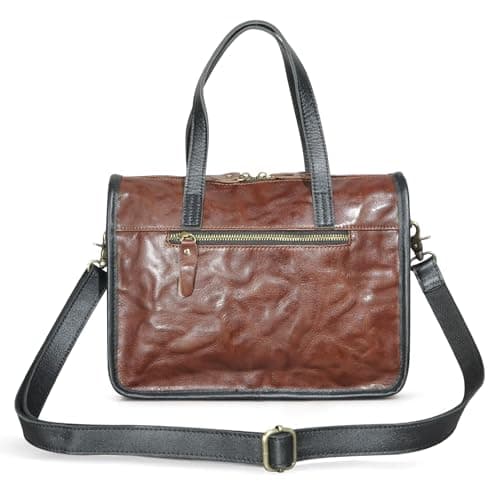 Sling Shoulder Bag for Men and Women, Genuine Leather Messenger Bag Satchel for Business Outdoor and Travel Laptop Case