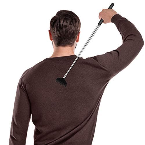 6 Pack Extendable Back Scratcher - Portable Telescoping Metal Back Scratchers/Hand Massager with Soft Rubber Handles for Thanksgiving, Birthday, Christmas Gifts
