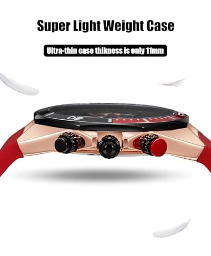 TEARTRACE Watches for Men Luxury Quartz Casual Chronograph 3ATM Waterproof Sport Wrist Watches Multifunctional with Silicone Strap Mens Watches