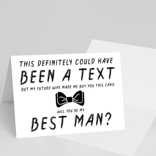 Blank Inside,8 x 5.3 Inches, Recycled 300gsm Linen Cardstock, Sturdy Envelope,Wedding Invitation Card for Groomsman YiKaLus Will You Be My Best Man Card,Best Man Proposal Card for Groomsman B0C98Y945W