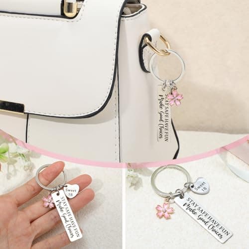 Ouligay 18th Birthday Gift for Girls, 18 Year Old Girl Birthday Gifts, Sweet 18 Gifts Keychain for Girls, 18th Party Decoration Favors for Teen Girl Daughter Sister Best Friend B0FDKSXMC7