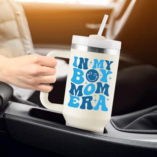 New Mom Gift for Boy Mama, Pregnant Mom, Expecting Mommy, First Time Mom - 40oz Travel Cup Insulated Tumbler with Lid & Straw ROSTANTEN Boy Mom Gifts for New Mom - First Mothers Day Gifts for New Mom B0F1N91JS7