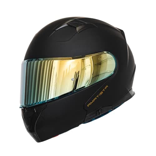 HAX Amatista Modular Flip-Up Dual Visor Motorcycle Helmet - DOT/ECE Approved, Lightweight, Comfortable, and Stylish Helmet for Men and Women (Matte Black XXL)
