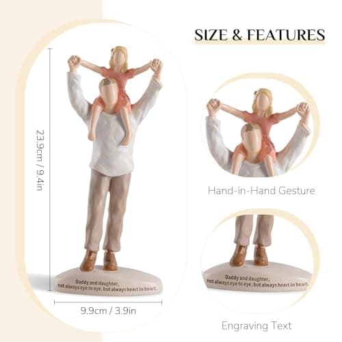 Dad Gifts from Daughter: Best Fathers Day Birthday Ideas for Dads Father of The Bride Gifts for Wedding Girl Dad Figurines Statue