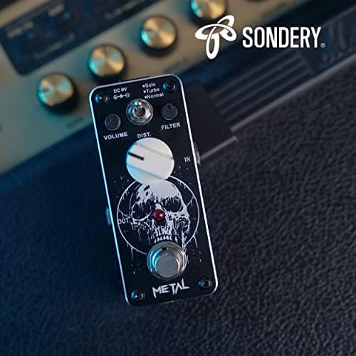Sondery Metal Distortion Pedal for Electric Guitars, 3 Modes of Solo Turbo and Normal, Warm Smooth Wide Range of Vintage Distortion Sound, Mini Effect Pedal True Bypass, Art Design Series