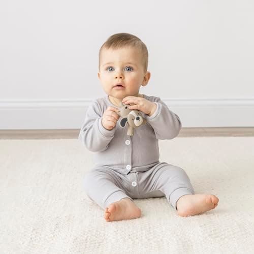 Itzy Ritzy - Ritzy Teether for Molars - Massages Sore Gums & Reaches Back Molars - Silicone Baby Teething Toy with Multiple Textures & Flexible Design - Teething Relief for 3 Months & Up (Puppy)