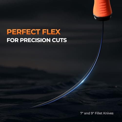 KastKing Paradox Fishing Knife Tool Set – Includes 9" & 7" Fillet Knives, 5" Bait Knife, 9" Versatile Bait Shears, 12" Honing Rod, Non-Slip Handles, Custom Sheaths, and Carrying Case – Fishing Gear