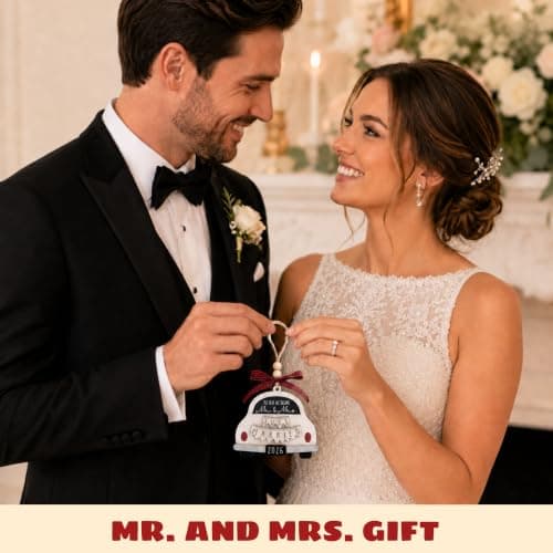 Bridal Shower Gifts for Married Newlywed, Couple - Future Mr and Mrs Gifts - Wood Just Married Ornament 2026 Wedding Gifts - Mr and Mrs Gifts - Wedding Gift for Couples 2026, Bride B0FVM3BS22
