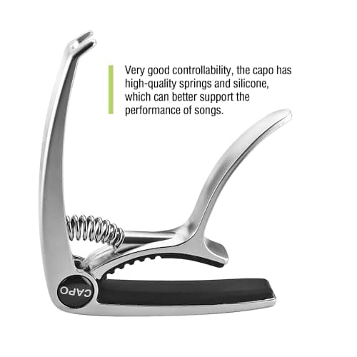 Guitar Capo, Capo for acoustic guitar, Capo for electric guitar, acoustic guitar capo 6 string, Guitar Capo for acoustic, Kapo, Guitar capos（Silver）