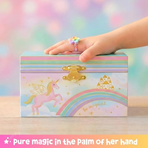 Music Boxes for Little Girls, Toddler Jewelry Box for 4 Year Old Kids, Toys for Toddlers, Birthday Gifts for Kids 5-9 Years Giggle & Honey® Musical Unicorn Jewelry Box for Girls B0CHKLZ7PJ
