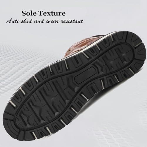 ARRIGO BELLO Mens Winter Boots Snow Casual Booties Warm Fur Mesh Lined Ankle Outdoor Lightweight Non-Slip Trekking Walking Leather Shoes