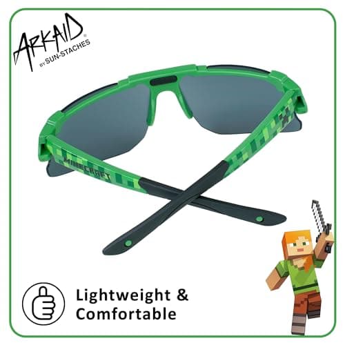 ARKAID Official Minecraft Boys Sunglasses | UV400 | One Size Fits Most Kids