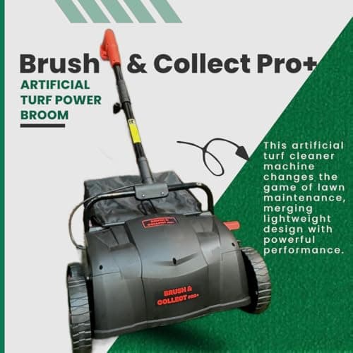 Artificial Turf Lawn Brush Sweeper, Brush & Collect Pro+ USA, *Cleaning & REVITALISING Turf*