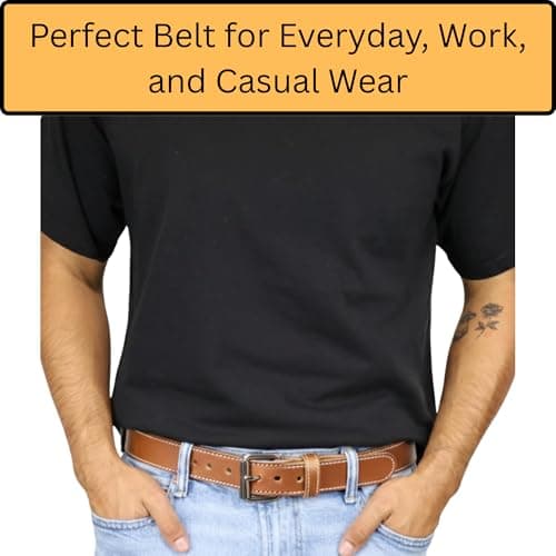Daltech Force Roughcut® - Concealed Carry CCW Natural Leather Gun Belt 15-17 oz Full Grain Leather Belt