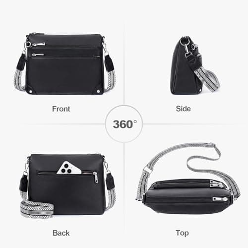 Lexiyat Crossbody Bags for Women Rfid Travel Crossbody Purses Leather Handbags Medium Shoulder bag with Adjustable Strap