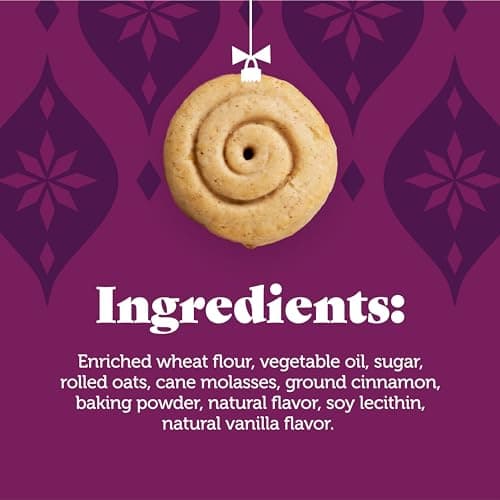 Three Dog Bakery CinnaMutt Roll Crunch, 5 oz Festive Dog Bones, Holiday & Christmas Dog Training Treats, Puppy Training Rewards
