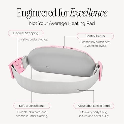 Menstrual Heating Pad for Period Cramps – Portable Heating Pad for Period Cramps Relief with Heat & Massage, Wearable Cordless Warmer for Pain Relief, Rechargeable & Wireless for Women B0F9TVN9PR