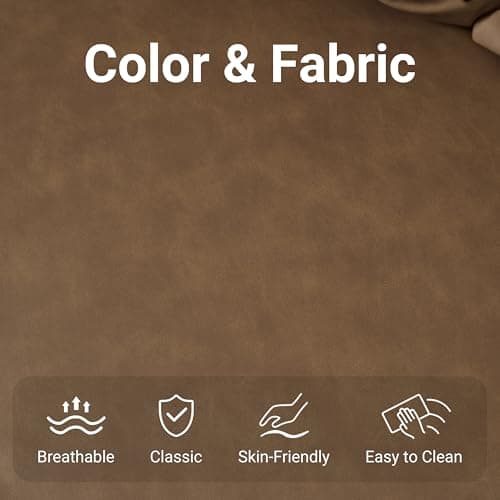 N NOORDENIYA 55'' Leather Sofa Bed, Pull Out Sleeper Sofa Couch Bed, Loveseat Sleeper, Futon Sofa Couch with Side Pocket, Convertible Sofa Bed for Living Room, Apartment, Bedroom, RV, Brown