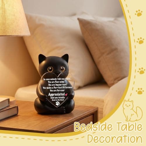 Uplifting Present for Women, Motivational Decor for Office, Affirmation Kitty Figurine, Cat Lover Gifts for Women Appreciation Gift for Cat Lovers, Encouraging Gift for Cat Lovers, XXS22 B0G12RSTWW