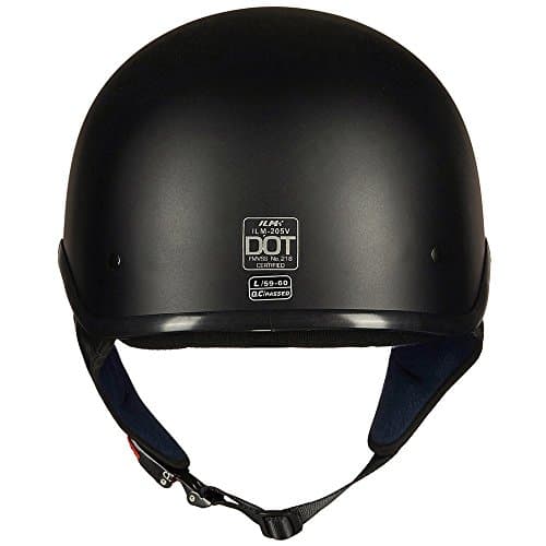 ILM Half Helmet Motorcycle Open Face Sun Visor Quick Release Buckle DOT Approved Cycling Motocross Suits Men Women 205V (M, Matt Black)