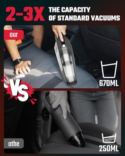 Handheld Vacuum Cordless, 9000PA Strong Suction, 2 Suction Modes, Fast Type-C Charging, Lightweight, Portable Car Vacuum Cleaner for Home Pet Office