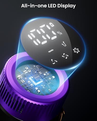 Cordless Vacuum Cleaner, 600W 50KPA 70 Mins Vacuum Cleaners for Home, Self-Standing Cordless Vacuum with Charging Dock Station, LED Display, Upgraded Anti-Tangle Stick Vacuum for Pet Hair/Carpet/Floor