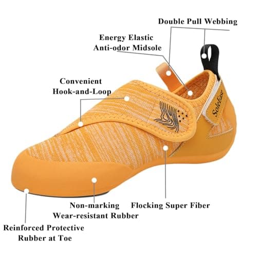 SoleEase Climbing Shoes for Men & Women Slip-Resistant Lightweight Bouldering Shoes with Breathable Upper