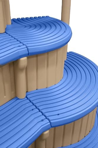 Confer Plastics Curve CCX-AG Drop in Above Ground Pool Step with Blue Treads - Base Step with Add-On