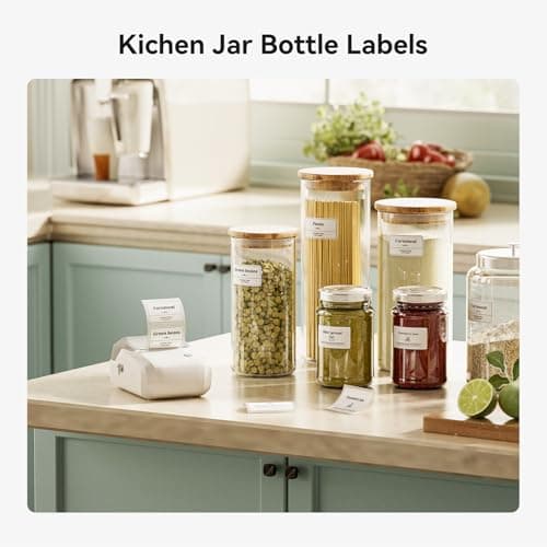 NIIMBOT B1 Label Maker Machine with Tape, 2 Inch Portable Sticker Printer for Home School & Small Business, Compatible with Phones & PC, Gray White