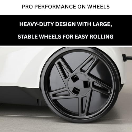 SALAV Heavy Duty Commercial Full-Size Garment Steamer with Foot Pedals and Extra Large 3L (101.5 oz) Water Tank, 1800 watts, 90+min of Continuous Steam (White)