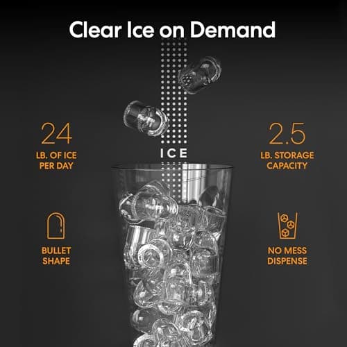 Brio ICE 420 Water Cooler Dispenser for 5 Gallon Bottle with Ice Maker, Bottom Load | UV Self Cleaning Technology, Night Light, Child Safety Lock & 2X Fast Dispense | NSF Certified - Black & Stainless