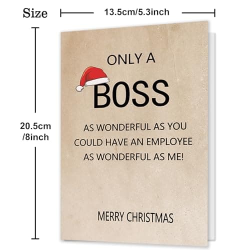 Ziwenhu Happy Christmas Card for Boss from Group, Merry Christmas Holiday Card, Boss Gifts for Women Men, Gift for Lady, Xmas Cards Gift Ideas for Female Male…