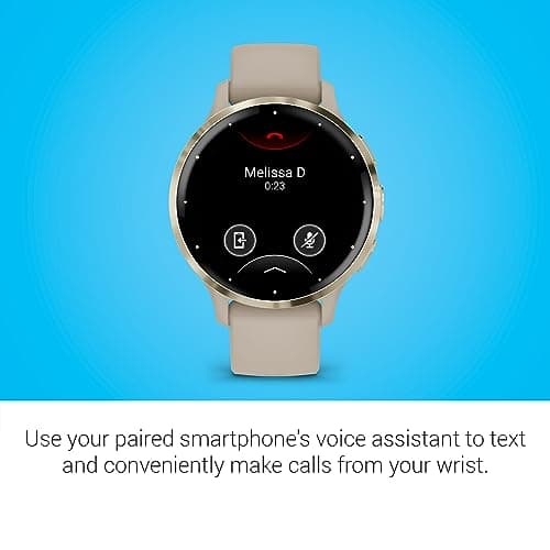 Garmin Venu 3S Soft Gold Stainless Steel Bezel 1.2-Inch AMOLED Touchscreen Display Smart Watch with 41mm French Gray Case and Silicone Band