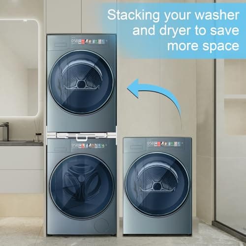 Kiss Core Washer Dryer Stacking Kit, Universal Washer Dryer Stacking Kit with Pull-Out Sliding Plate, Adjustable 29"-21" Stacking Kit for Washer and Dryer with Ratchet Strap