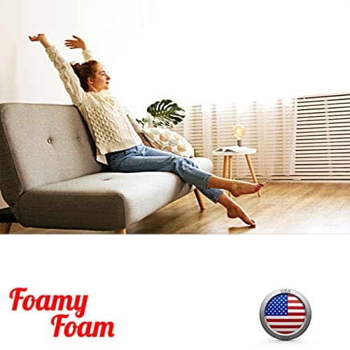 FOAMYFOAM High Density 4 inch Thick, 24 inch Wide, 24 inch Long Upholstery Foam, Cushion Replacement