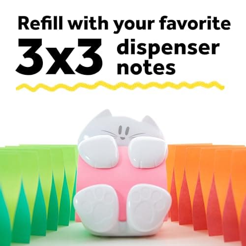 Post-it Pop-up Note Dispenser Cat Design 3x3 in 1 Dispenser/Pack (CAT-330 White)