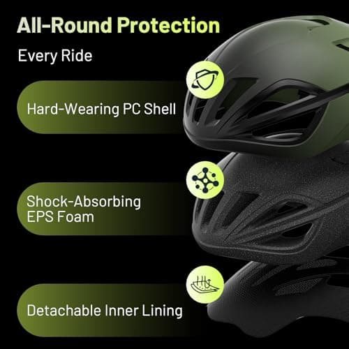 Favoto Adult Bike Helmet for Men & Women, Lightweight Cycling Helmet with Adjustable Fit, Sleek Streamlined Design, Road Commuter & Mountain Riding