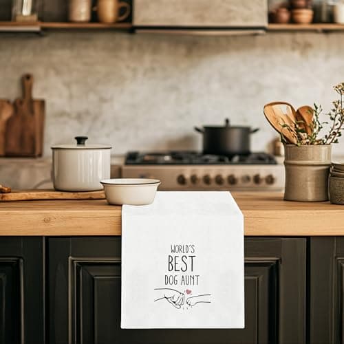 World's Best Dog Aunt Kitchen Towels, Aunt Gifts, Dog Gifts, Aunt Hand Towels Dish Towels for Bathroom Kitchen 16x24 Inch