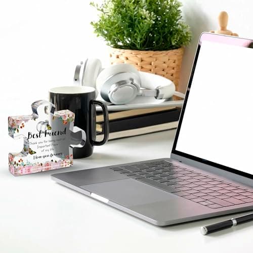 VELENTI Gift for Best Friend for Women - Engraved Acrylic Puzzle Piece - Bestie Present with Cute Quote - Friendship Gifts for Birthday, Christmas, Thanksgiving - Adorable Decoration Piece for Home