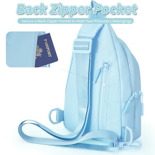 Birthday Gift for Girl Toddler,Sling Bag Fanny Pack Trendy Stuff,Personalized Gifts for 3 4 5 6 7 8 9 10 11 12 13 Year Old Gifts for Teen Girls Kids,Crossbody Initial Bag Purse Blue,A B0FQC9SWK4