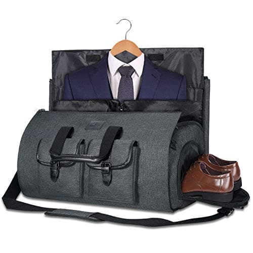 UNIQUEBELLA Convertible Garment Bag for Travel Carry on Garment Duffel Suit Bag with Shoe Compartment Weekend Flight Bag for Men