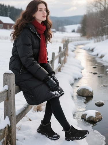 TEMOFON Winter Snow Boots for Women: Waterproof Warm Fur Lined Walking Outdoor Ankle Booties Slip on Snow Shoes Size 5-12