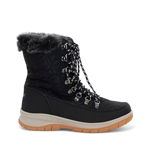Chooka Womens Belltown Mid Faux Fur Cold Weather Boot - Water-Repellent Winter Snow Boot with Memory Foam Insole & Warm Plush Lining