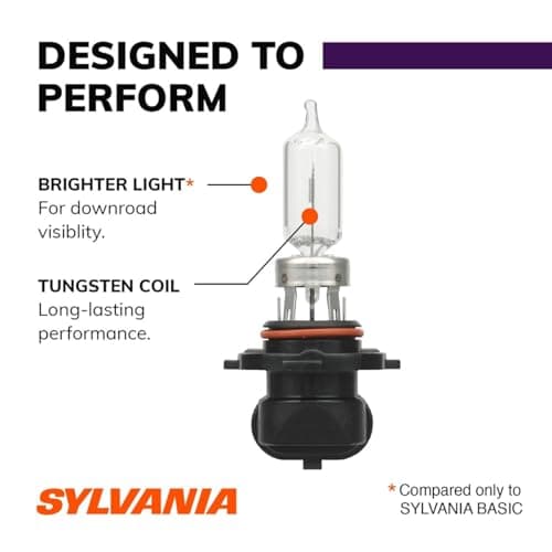 SYLVANIA - 9005 XtraVision Halogen Headlight Bulb - High-Performance Car Headlight - Halogen Light with No Glare - For Automotive - 2 Bulbs