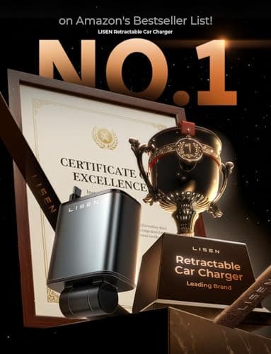 LISEN Retractable Car Charger, 69W USB C Car Accessories Adapter for iPhone 17 USB C Charger Fast Charging, Gifts for Women Men, Travel Essentials, for iPhone 17 Pro Max Air 16 15 14 13 12 Samsung S25