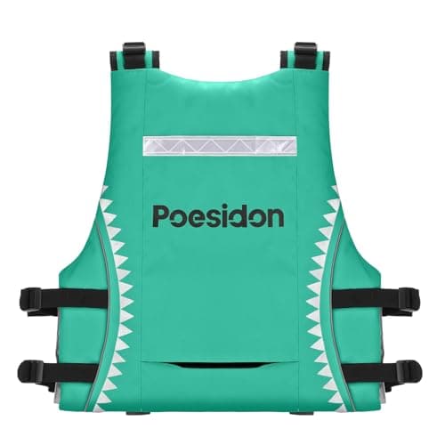 Poseidon Adjustable Water Safety Life Jacket - Classic Unisex Design with Front/Rear Storage Compartments for Multiple Water Activities