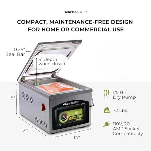 VacMaster VP210 Maintenance-Free Chamber Vacuum Sealer with 10.25” seal bar