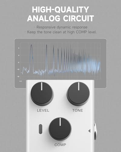 Donner Compressor Pedal for Electric Guitar, DIY Shell, Analog True Bypass Effects Pedal, Vintage Warmth & Studio-Grade Clarity(EMBARK 08)