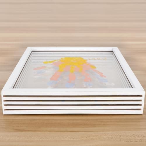 Family Handprint Frame Kit for 4 with 12 Paints&9 Pens,New Parents Gifts for Couples After Birth,Baby Shower Gifts for Mom and Dad,Mothers Fathers Day Craft Wood,Christmas Birthday Gift(White) B0CYHBYTPL